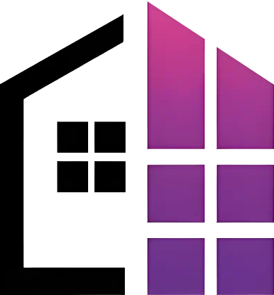 Stylised house with purple window